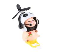 Bicycle bell children bicycle horn bicycle pig with helmet the cute bicycle horn with helmet and propeller pig bicycle for children pig with helmet silicone bike decoration for car bicycle