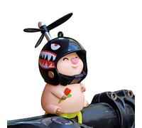 Bicycle bell children bicycle horn bicycle pig with helmet the cute bicycle horn with helmet and propeller pig bicycle for children pig with helmet silicone bike decoration for car bicycle
