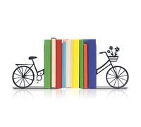 Bicycle Bookends Metal Bike Decor Bicycle Book Ends for Shelves Bookshelf Decorative Objects Home Office Desk Gifts for Family（Black）