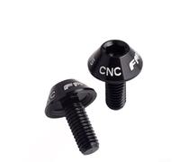 Bicycle bottle cage mounting screws sized M5*12, made from precision CNC machined 7075 aluminum alloy with anodized finish, pack includes 2 screws (Black)
