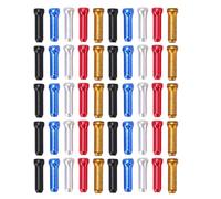 Bicycle Brake Cable Caps 50PCS Aluminum Impact Resistant Cable End Crimp Tips for Bike Brake Lines Universal Fit 5 Color Assortment