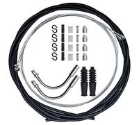 Bicycle Brake Cable Kit - 2x2m Pre-Lubricated Inner Cables, 2.5m Outer Housing, V-Brake Noodles & 25PCS Hardware for MTB Road Hybrid Bikes
