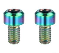 Bicycle Brake Clamp Fixing Screw Made from TC4 Alloy M6x10mm with 1.0mm Pitch Thread and Long-Term Durability in All Conditions (colorful-2pcs)