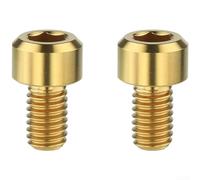 Bicycle Brake Clamp Fixing Screw Made from TC4 Alloy M6x10mm with 1.0mm Pitch Thread and Long-Term Durability in All Conditions (gold-2pcs)