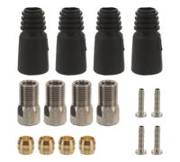 Bicycle Brake Pipe Fittings Set with Lever Covers and Compression Nuts | Sturdy Brass and Stainless Steel Parts, for Bike DIY and Mountain Cyclists, Includes Protective Rubber Covers and Sealing