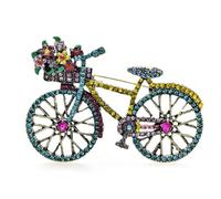 Bicycle Brooches For Women Unisex Beautiful Taking Flowers Bike Brooch Pins Gifts,blue