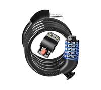 Bicycle Cable Lock, 5 Digit Code | Waterproof Resettable Code Lock for Travel School Trail Scooter Mountain Camping Beach