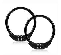 Bicycle Cable Locks 4 Digit Passcode Resettable Portable Combination Cable Lock to Access Code Bike Locker for Outdoor Bike (Black)