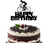 Bicycle Cake Topper - Durable Birthday Cake Decorations for Cycling Party, Bike Themed Celebration Supplies (Black)