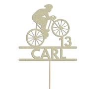 Bicycle Cake Topper Personalised Cyclist Bike Birthday Cake Topper Any Name Age