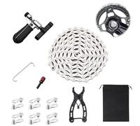 Bicycle Chain, 6/7/8 Speed Bicycle Chain, Bicycle Chains 1/2 x 3/32 Inch 116 Links, Bicycle Chain Tool Set with Pliers, Chain Cutter, 3-Piece Magic Buckle, for Mountain Bike