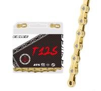 Bicycle Chain, High Strength Carbon Steel with Gold | Chamfer for Smooth Shifting, Compatible with Mountain and Road Bikes 6/7/8/9/10/11/12 Speed