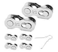 Bicycle Chain Lock for Bicycle Chain 9 Speed - 6 Pairs Bicycle Chain Link Compatible with Shimano Chain 9 Speed Chain Clasp Chain Links Bicycle with Mounting Aid for Quick Bicycle Repair