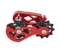 Bicycle Chain Tensioner Guide Pulley Set Single Speed Converter Anti-Drop Link Compatible With 8-12 Speed Chain Aluminum Alloy Construction Adjustable Tension Control (Red)
