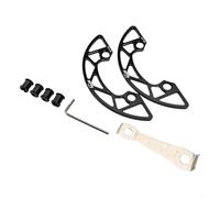 Bicycle Chainring Guard for BCD 104mm, Heavy Duty Aluminum Alloy Cover for Sprocket Safety (Black 34-36T)