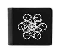 Bicycle Circle Men's Bifold Wallet Slim Cash Card Holder Leather Purse