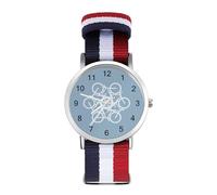 Bicycle Circle Sport Watch for Men Women Nylon Strap Wrist Watch Analog Quartz Watch
