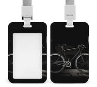 Bicycle Clip Art Id Badge Holder with Breakaway Lanyard Vertical Clear Plastic Card Protector Sleeve Waterproof & Heavy Duty Name Tag Holder for Nurse Teacher Office Staff Women Men
