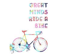 Bicycle Colourful Great Minds Ride Art Print Poster Wall Decor 12X16 Inch