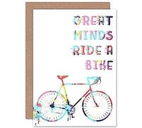 Bicycle Colourful Great Minds Ride Greetings Card