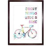 Bicycle Colourful Great Minds Ride Wall Art Print