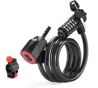 Bicycle Combination Lock with Detachable Tail Light | 5-Digit Security, 1.2m Steel Cable, Waterproof LED for Night Cycling, Anti-Theft Bike Accessory