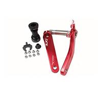 Bicycle Crank Arm Set BCD 104 Road Mountain Bike Crankset with Bottom Bracket (Red)