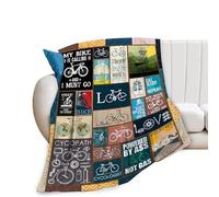 Bicycle Cycling Blanket Bike Throw Blankets Gifts for Men Boys Girls Women Plush Cozy Flannel Fleece Ultra Soft Fuzzy Party Blanket for Bed Couch Sofa 80"X60"