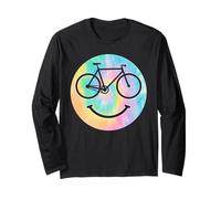 Bicycle Cycling Happy Bike Smile Tie Dye Long Sleeve T-Shirt