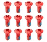 Bicycle Disc Brake Screw Set M5 x 11 5 Stainless Steel 12pcs with T25 Crank Clamp Fixing for ROTOR Screws Enhanced Thread Density and Anti Loosening Function (Red 12card)