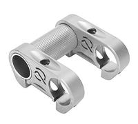 Bicycle Double Stem Riser 25.4mm, Adjustable Handlebar Stem for Folding Bike, Aluminum Alloy Bike Stem with Secure Clamp Design for Enhanced Riding Safety (Silver)