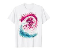 Bicycle Dragon Art Japanese Great Wave Print T-Shirt