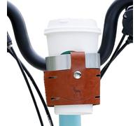 Bicycle Drink Holder for Handlebars, Cage with Leather Cover, Bicycle Water Bottle Holder and Drink Holder, for Drinking Water Bottle, Mountain Biking, City Cycling, Electric Scooter, Commuting