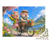 Bicycle Easter Basket Jigsaw Puzzle 500 Pieces for Adults | 52x38cm Quality Cardboard, Sharp HD Print, Tight Interlock Fit, Clean Finish, Stress Relief, Birthday Gift