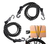 Bicycle Elastic Rope，2 PCS Elastic Bike Strap Adjustable Luggage Strap with Hooks Black Helmet for Camping Loads on Bicycles House Moving