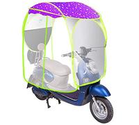 Bicycle Electric Folding Sunshade Cover, Fully Enclosed Motor Scooter Umbrella Mobility Sun Shade & Rain Cover Waterproof,Purple