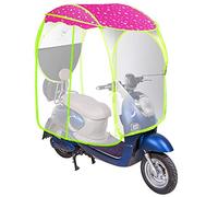 Bicycle Electric Folding Sunshade Cover, Fully Enclosed Motor Scooter Umbrella Mobility Sun Shade & Rain Cover Waterproof,Pink