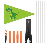 Bicycle Flags - Adjustable Height Safety Flagpole Set, Fiberglass PVC Enhanced Visibility Pole, Kids Trailer Riding Warning Accessory, Reflective Bright Orange