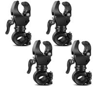 Bicycle Flashlight Mount,360 Degree Rotating Bike Light Mount,Universal Torch Clip for 18mm to 35mm Mountain Bike and Bicycle LED Light Mount,Camera,GPS (4pcs)
