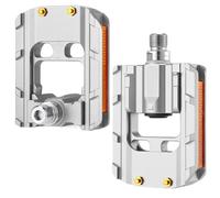 Bicycle Foldable Pedals Anti-Skid Universal Aluminium Pedals 9/16 Foldable Pedal For Mountain Bike Folding Bike Road Bike for bicycle(Silver)
