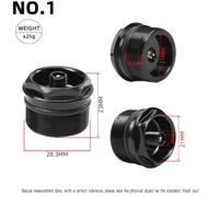 Bicycle Fork Valve Nut Assembly, Aluminum Alloy Threaded | Cap with Sealing Ring, Compatible with AV Valve Core for RockShox Front Forks 28.3/30.3/32.3x1.0mm