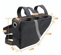 Bicycle Frame Bag, 1680D Oxford Nylon Triangle Pannier | with Reflective Strips, Waterproof Storage for Mountain Road E-Bike Commuting and for touring Rides