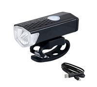 Bicycle Front Light Rechargeable Bike Headlight LED Flashlig Headlight Bicycle Waterproof Lamp Bike Headlight 300 Lumens USB Rechargeable Bike Headlight with 3 Modes Bicycle Front Light Black