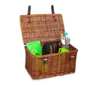 Bicycle Gear Wicker Basket - Brown, Rack Mount, Nostalgic Touch, Fits Many, Leather Straps