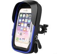 Bicycle Handlebar Bag, 6.8 Inch, Waterproof Phone Mount Pouch, 360° Rotatable Touchscreen, Visor Earphone Port, Cycling Bike(C)