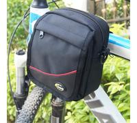 Bicycle Handlebar Bag, Water Resistant 1680D Oxford Front Frame Tube Pouch for Outdoor Cycling, Black