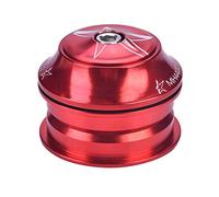 Bicycle Headset Aluminium Alloy Bike Front Fork Stem Headset Straight Tube Bearing Headset For Most Bike With 44mm Head Tube(Red)