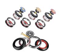 Bicycle Headset Bearings, Tapered to Straight Tube Headset Replacement Mountain Bike Headset Kit for 1-1/8in or 1-1/2in Tapered Tube Forks and the Front Fork Standard Cone Tube Straight Tube General