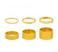 Bicycle Headset Spacers 28.6mm, Aluminium Alloy Stem Spacer Set for Road MTB Folding Bikes, CNC Precision Fork Column Shims, Lightweight &, Multiple Thickness Options(Golden)