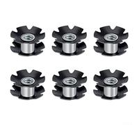 Bicycle Headset Star Nut Expansion Set 6pcs Alloy Steel Compatible With 28.6mm Fork Steerer Tube Black Finish Fits Mountain And Road Bikes 16mm Height 26mm Diameter